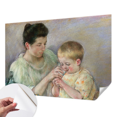 Zelfklevend fotobehang met ontwerp met het thema ouderlijke zorg