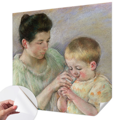Zelfklevend fotobehang met ontwerp met het thema ouderlijke zorg
