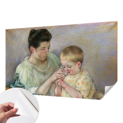Zelfklevend fotobehang met ontwerp met het thema ouderlijke zorg