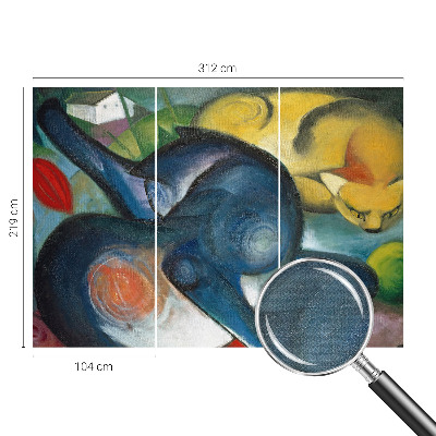 Fotobehang zelfklevend met katillustraties als kunstzinnig motief