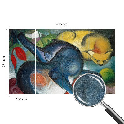 Fotobehang zelfklevend met katillustraties als kunstzinnig motief