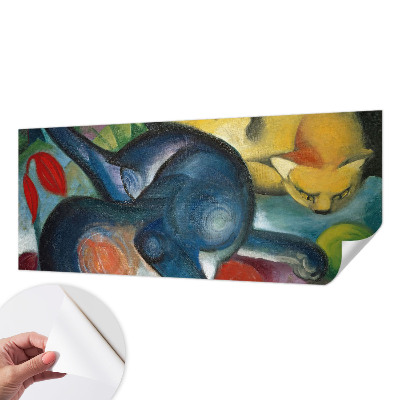 Fotobehang zelfklevend met katillustraties als kunstzinnig motief