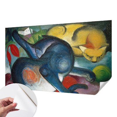 Fotobehang zelfklevend met katillustraties als kunstzinnig motief