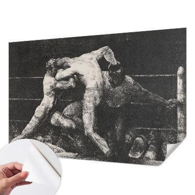 Zelfklevend fotobehang op maat met motief van een boksersduel