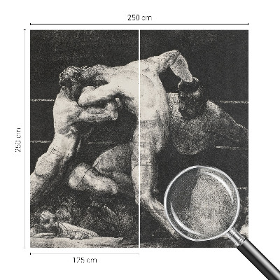 Zelfklevend fotobehang op maat Boksersduel