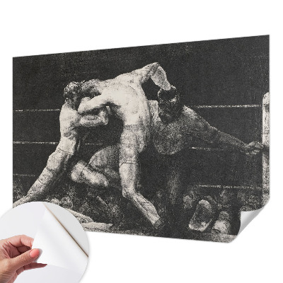 Zelfklevend fotobehang op maat met motief van een boksersduel