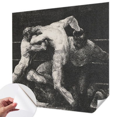 Zelfklevend fotobehang op maat met motief van een boksersduel