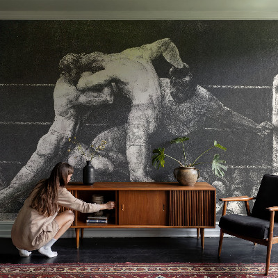 Zelfklevend fotobehang op maat Boksersduel