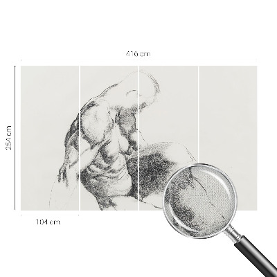 Zelfklevende behangsticker Mannelijke schets