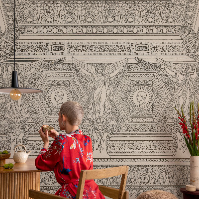 Fotobehang kinderkamer met een klassiek ornament als patroon