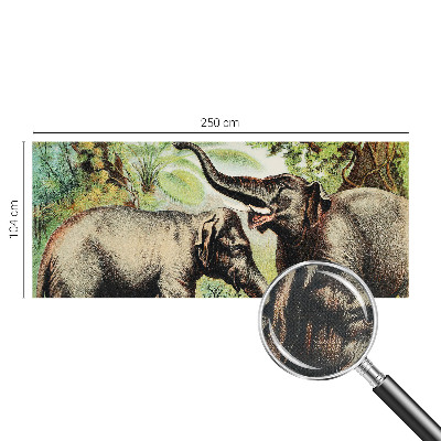 Fotobehang voor kinderkamer met een familie olifanten als ontwerp