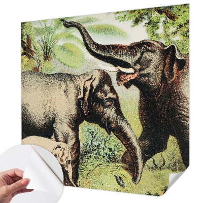 Fotobehang voor kinderkamer met een familie olifanten als ontwerp