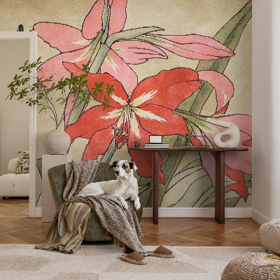 Fotobehang tienerkamer met een ontwerp van een dagbloem