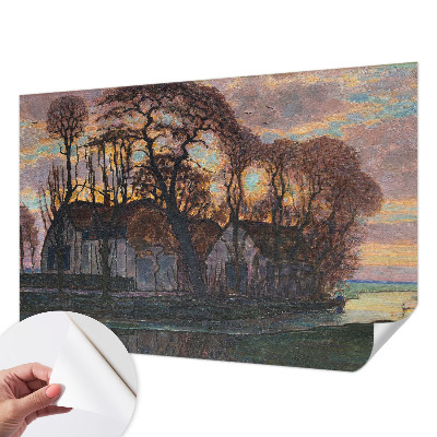 Zelfklevend fotobehang met een avondlandschap