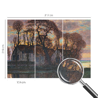 Zelfklevend fotobehang met een avondlandschap