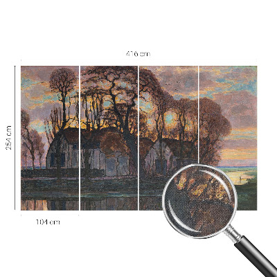 Zelfklevend fotobehang met een avondlandschap
