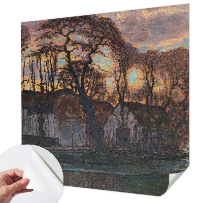 Zelfklevend fotobehang met een avondlandschap