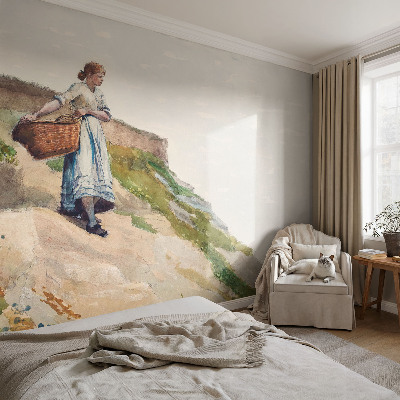 Foto behang voor de kinderkamer met een vrouwelijk landschap