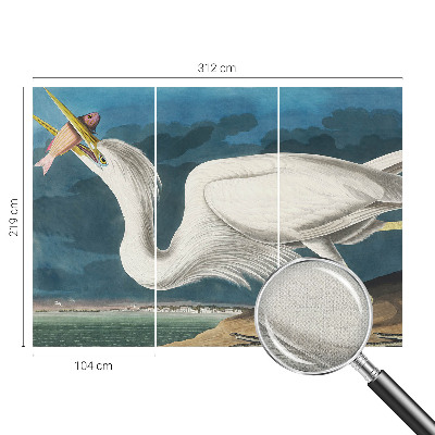 Foto behang voor de keuken met een vogel die een vis vasthoudt
