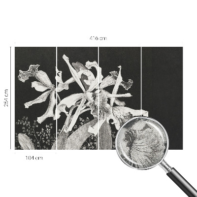 Foto behang voor de kinderkamer met een illustratie van een orchidee