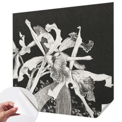 Foto behang voor de kinderkamer met een illustratie van een orchidee