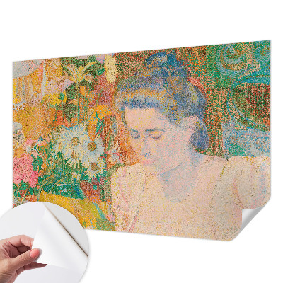 Fotobehang voor kinderkamer met een bloemenportret als motief