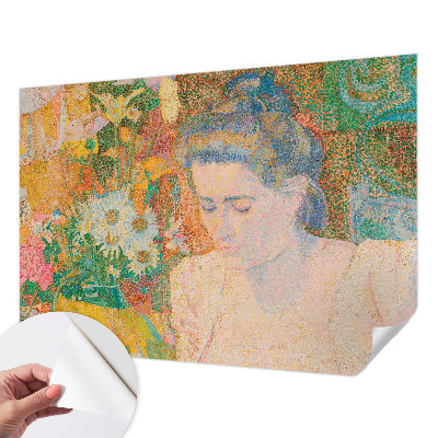 Fotobehang voor kinderkamer met een bloemenportret als motief