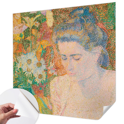 Fotobehang voor kinderkamer met een bloemenportret als motief