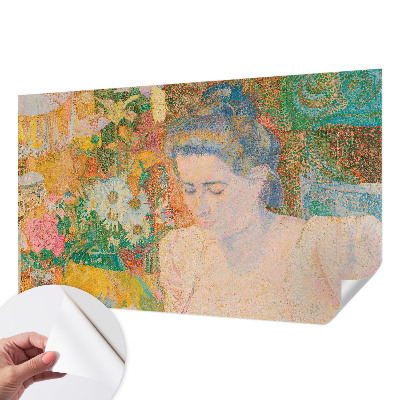 Fotobehang voor kinderkamer met een bloemenportret als motief