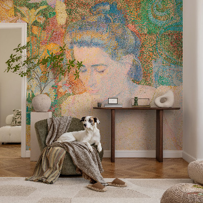 Fotobehang voor kinderkamer met een bloemenportret als motief