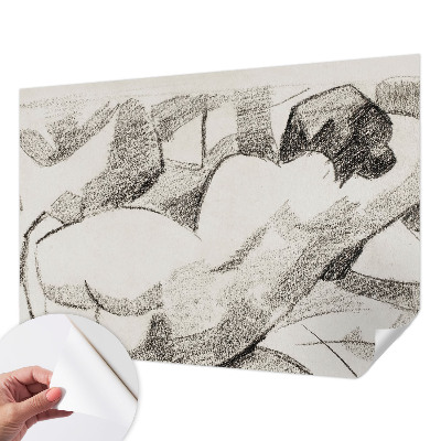 Fotobehang voor de kinderkamer met een liggende figuur als motief