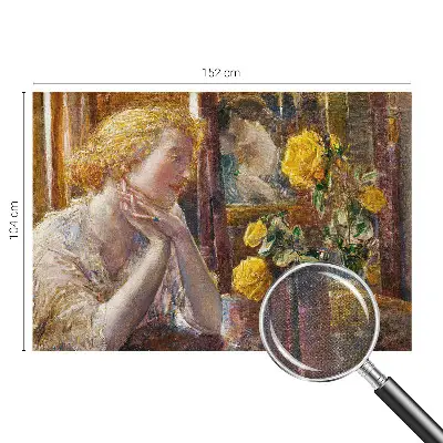 Fotobehang tienerkamer met een afbeelding van een vrouw omringd door rozen