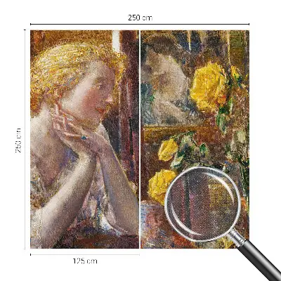 Fotobehang tienerkamer met een afbeelding van een vrouw omringd door rozen