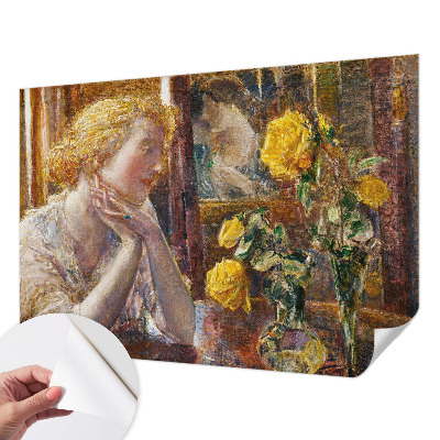 Fotobehang tienerkamer Vrouw met rozen