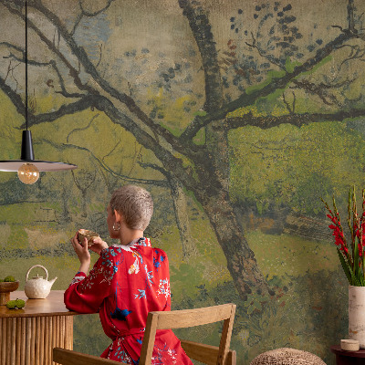 Zelfklevend fotobehang op maat Groen landschap
