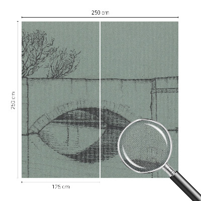 3D fotobehang met print van een boogbrug