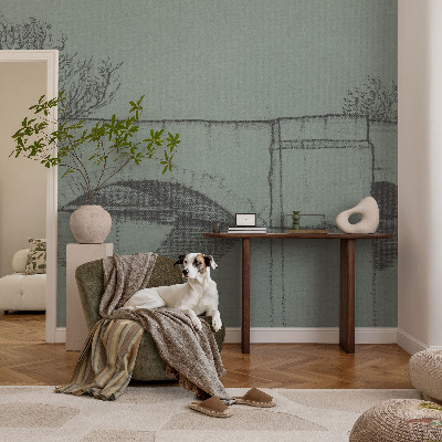 3D fotobehang Boogbrug