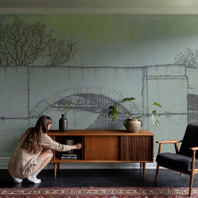 3D fotobehang Boogbrug