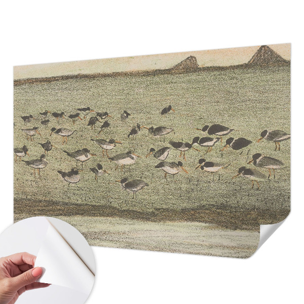 Zelfklevende behangsticker met een ontwerp van vredesvogels