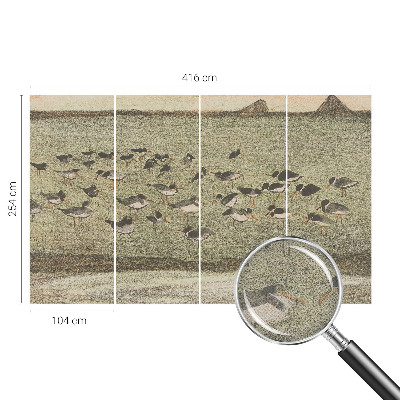 Zelfklevende behangsticker met een ontwerp van vredesvogels