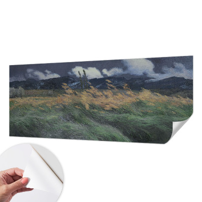 Foto behang voor de kinderkamer met door de wind meegevoerde grassen als motief