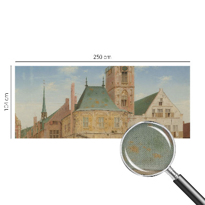 Fotobehang kinderkamer met een print van een historisch stadhuis
