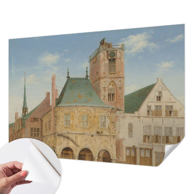 Fotobehang kinderkamer met een print van een historisch stadhuis
