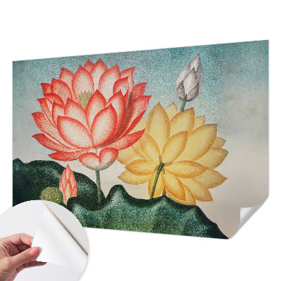 Fotobehang babykamer met lotusbloemen