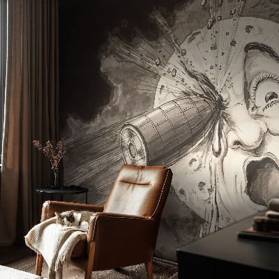 Fotobehang tienerkamer met motief van een kosmische botsing