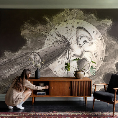 Fotobehang tienerkamer met motief van een kosmische botsing