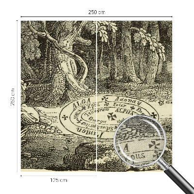 Foto behang voor de keuken met een ontwerp van een magische cirkel