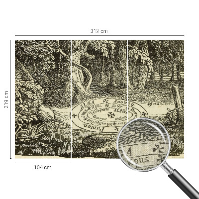 Foto behang voor de keuken met een ontwerp van een magische cirkel