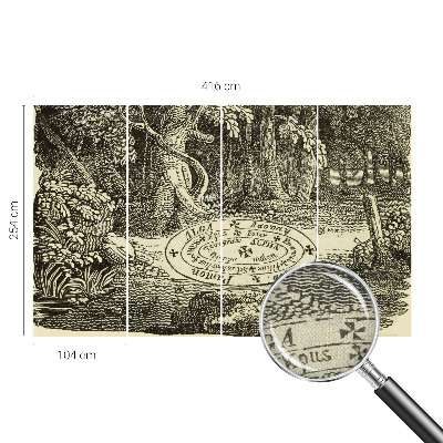 Foto behang voor de keuken met een ontwerp van een magische cirkel