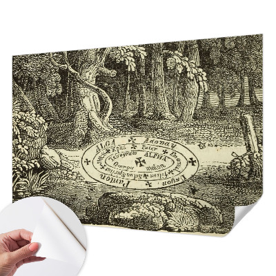 Foto behang voor de keuken met een ontwerp van een magische cirkel